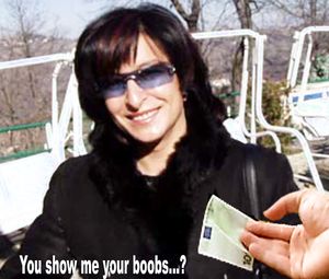 Adriana Shows her naked tits for money