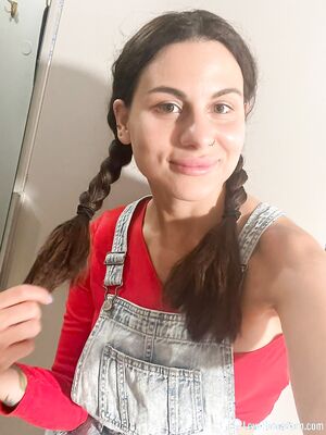 Sexy girl in red gets naked for you