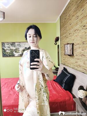 Cute babe posing in her white stockings