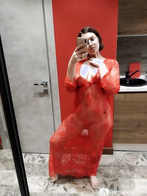 Natural busty babe loves to tease in lingerie