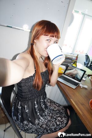 Horny girl posing in different sexy outfits