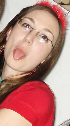 Nerdy teen amateur pale brunette