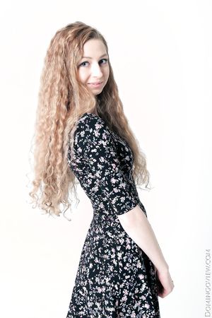 Areana Fox long-haired teen posing with lingerie and nude.