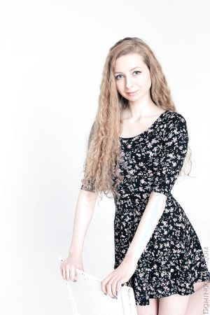 Areana Fox long-haired teen posing with lingerie and nude.