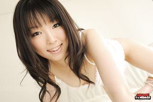 Smiling brunette chick in white Aoi Minami showing off her body