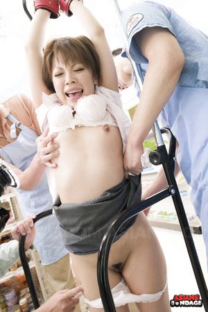 Squirting brunette Ai Yoneyama gets toyed at the store so damn fine