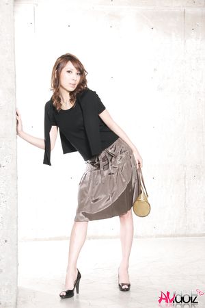 Gorgeous Mika Ito changes outfits for posing in different places.