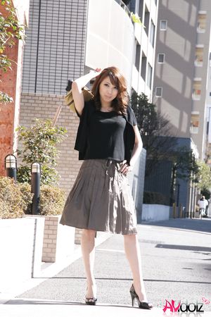 Gorgeous Mika Ito changes outfits for posing in different places.