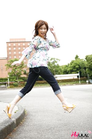 Keiko Morikawa is happy to pose outdoor, smiling and being so natural.