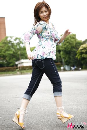 Keiko Morikawa is happy to pose outdoor, smiling and being so natural.