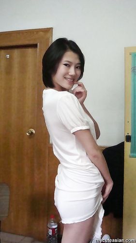 Sweet and shy Chinese Asian babe teasing in sexy lingerie