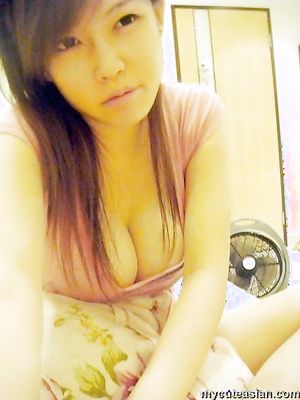 Selfmade photos of Busty and Gorgeous Asian girlfriend at home