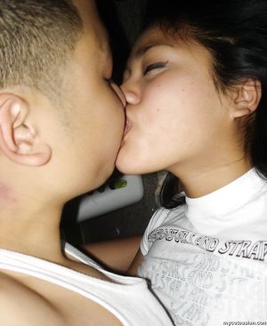 Lovely Asian stud shares some private photos of her shaved pussy and BF