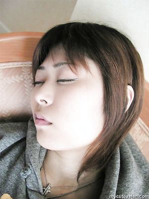 Sweet asian amateur teen strips and shows her young virgin body here