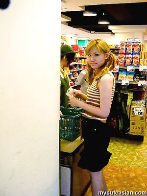 Rare blonde asian nextdoor babe showing her hairy pussy for you