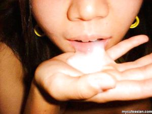 Japanese amateur coed sucks her boyfriend cock and swallows his sperm