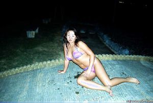 Photos of nmy busty asian wife posing nude outdoor for you
