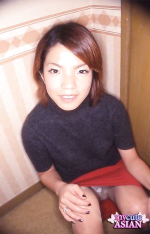 Japanese student shows her round tits in her room and bath