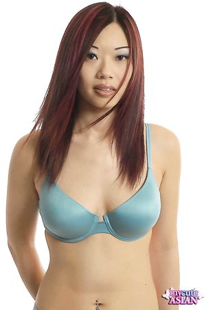 Horny asian babe with perfect body opens her wet pussy wide