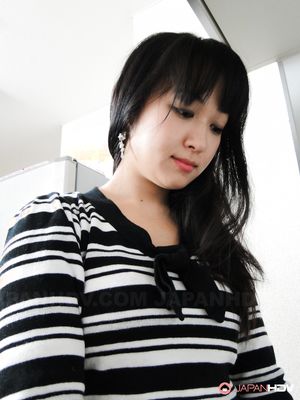 Asian Risa Kurokawa takes panties off before doing her house duties.