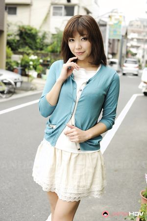 Hot Juri Kitahara in blue sweater and lace skirt is a perfect model.