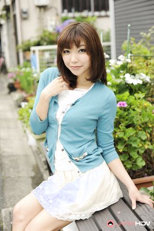 Hot Juri Kitahara in blue sweater and lace skirt is a perfect model.
