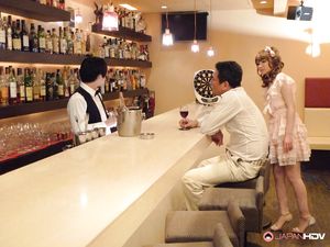 Curly haired gal Shiori Amano seduces a man and blows his big dick