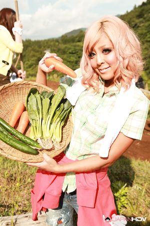 Freaky Japanese farmer girls Raina Ogami and Rara showing off
