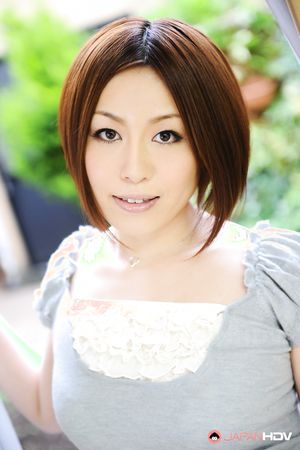 Short haired brunette wife Hiromi Tominaga shows off her body outdoors