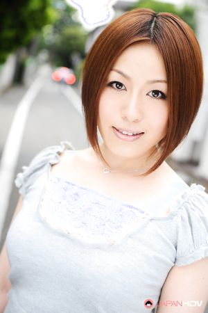 Short haired brunette wife Hiromi Tominaga shows off her body outdoors