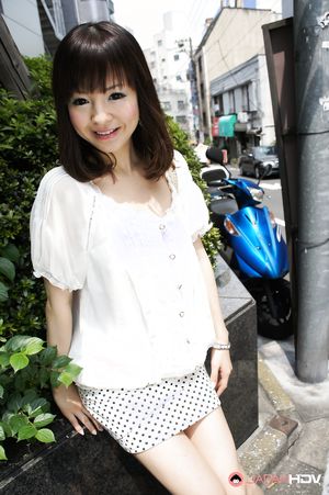 Beautiful cheating wife in white Ayu Kawashima shows her body