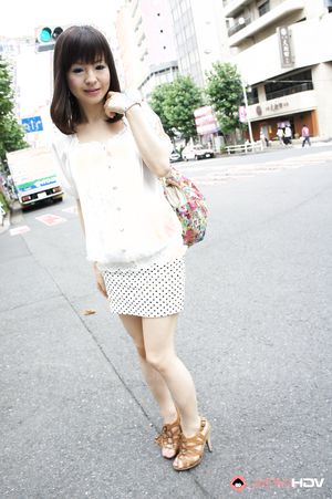 Beautiful cheating wife in white Ayu Kawashima shows her body