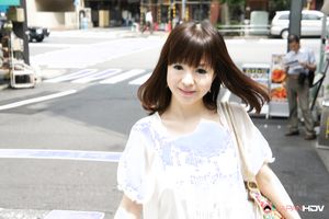 Beautiful cheating wife in white Ayu Kawashima shows her body