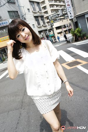 Beautiful cheating wife in white Ayu Kawashima shows her body