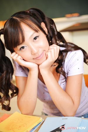 Super cute Japanese lady Nagisa posing in a schoolgirl uniform