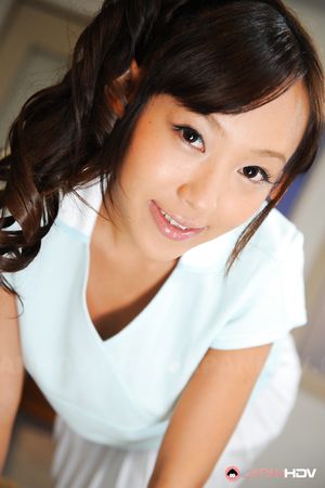 Super cute Japanese lady Nagisa posing in a schoolgirl uniform