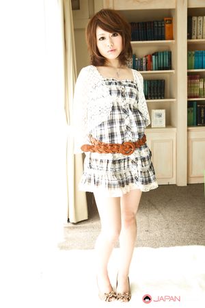 Beautiful teen angel in a sexy skirt Aya Sugiura showing off with joy