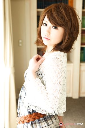 Beautiful teen angel in a sexy skirt Aya Sugiura showing off with joy