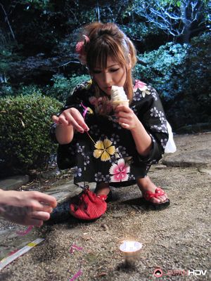 Beautiful lady Eri Hoshikawa loves to please her man orally outdoors