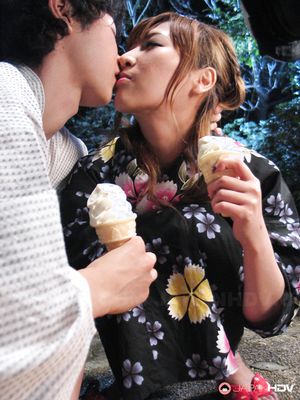 Beautiful lady Eri Hoshikawa loves to please her man orally outdoors