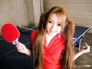 Ping pong slut Ria Sakurai gets down and blows a big meat pole