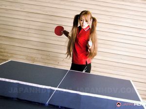 Ping pong slut Ria Sakurai gets down and blows a big meat pole