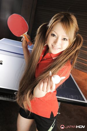 Innocent looking ping pong player Ria Sakurai shows her boobies
