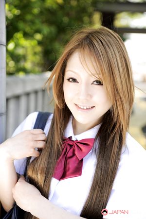 Wonderful Japanese schoolgirl Ria Sakurai shows off outdoors