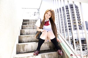 Wonderful Japanese schoolgirl Ria Sakurai shows off outdoors