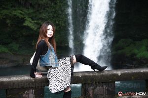 Petite Asian babe Sakurako loves to show her natural body outdoors