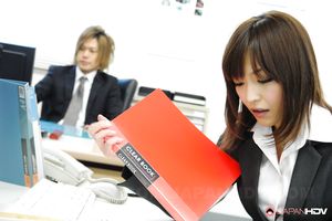 Great looking office lady Yukina Aoyama teasing her fantastic cunt