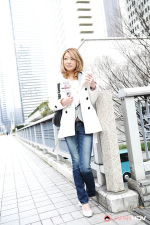 Beautiful office lady Nao posing outdoors with so much pleasure