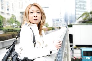 Beautiful office lady Nao posing outdoors with so much pleasure