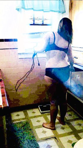 Some more of her feet face pussy ass and tits